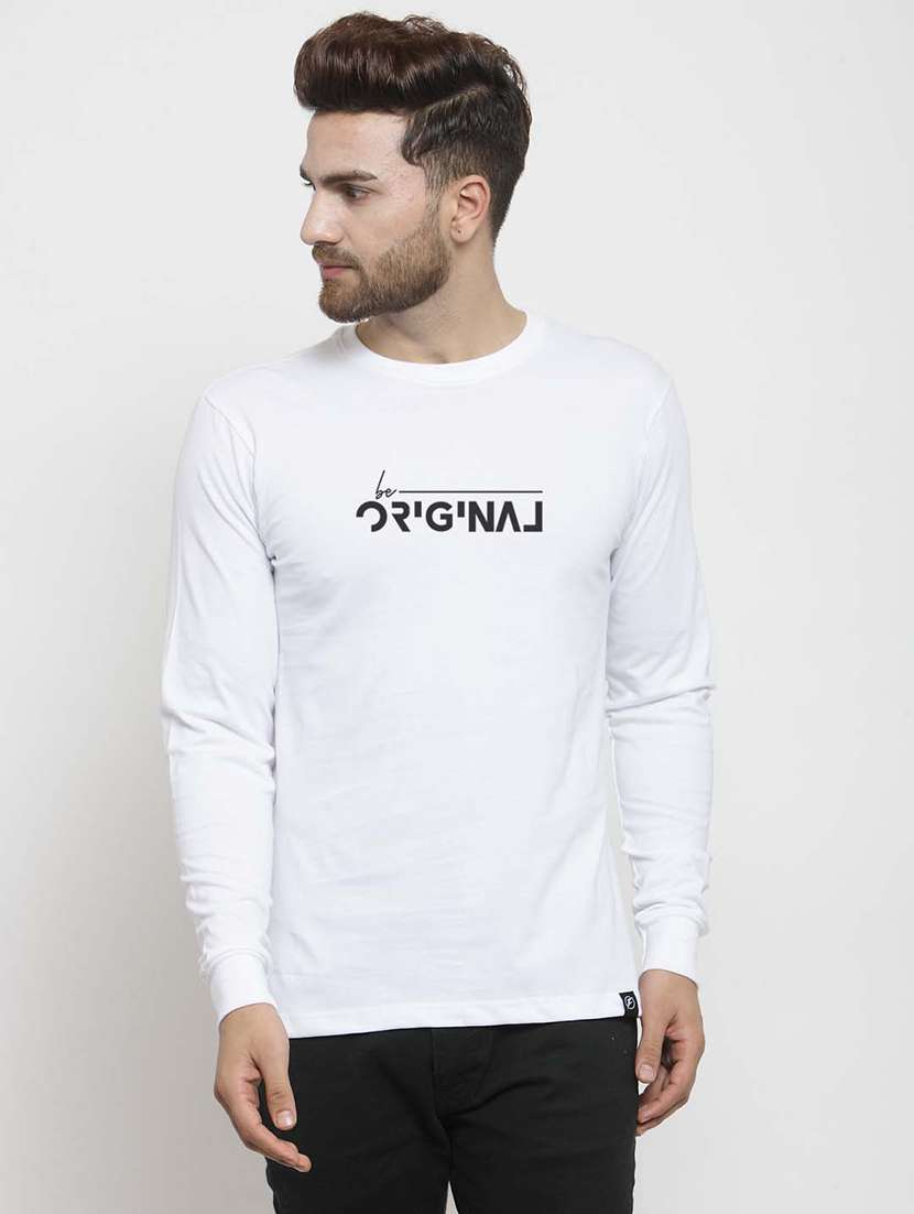 men round neck chest print t-shirt - 20685872 - Zoom Image - 0