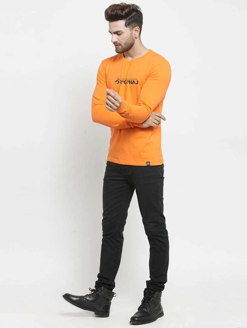 men round neck chest print t-shirt - 20685874 -  Standard Image - 3