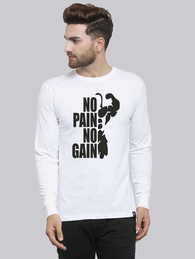 men round neck front print t-shirt - 20685893 - Zoom Image - 0