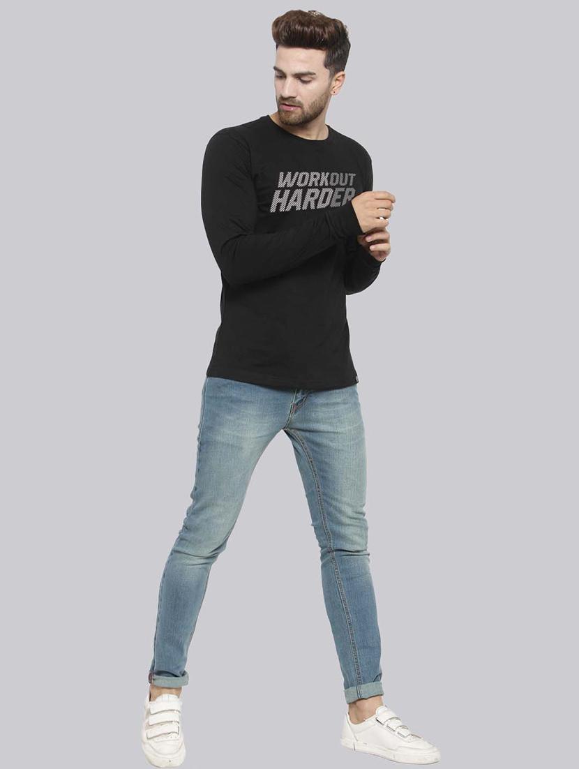 men black typographic full sleeve regular t-shirt - 20685897 - Standard Image - 3