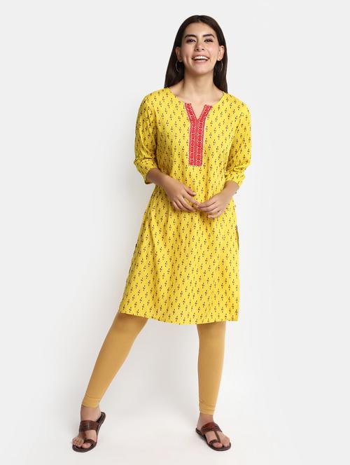 gold rayon straight kurta - 20686032 -  Standard Image - 0