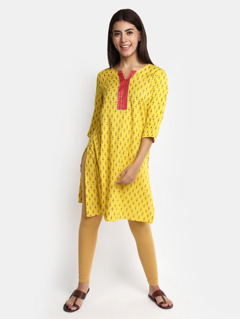 gold rayon straight kurta - 20686032 - Standard Image - 3