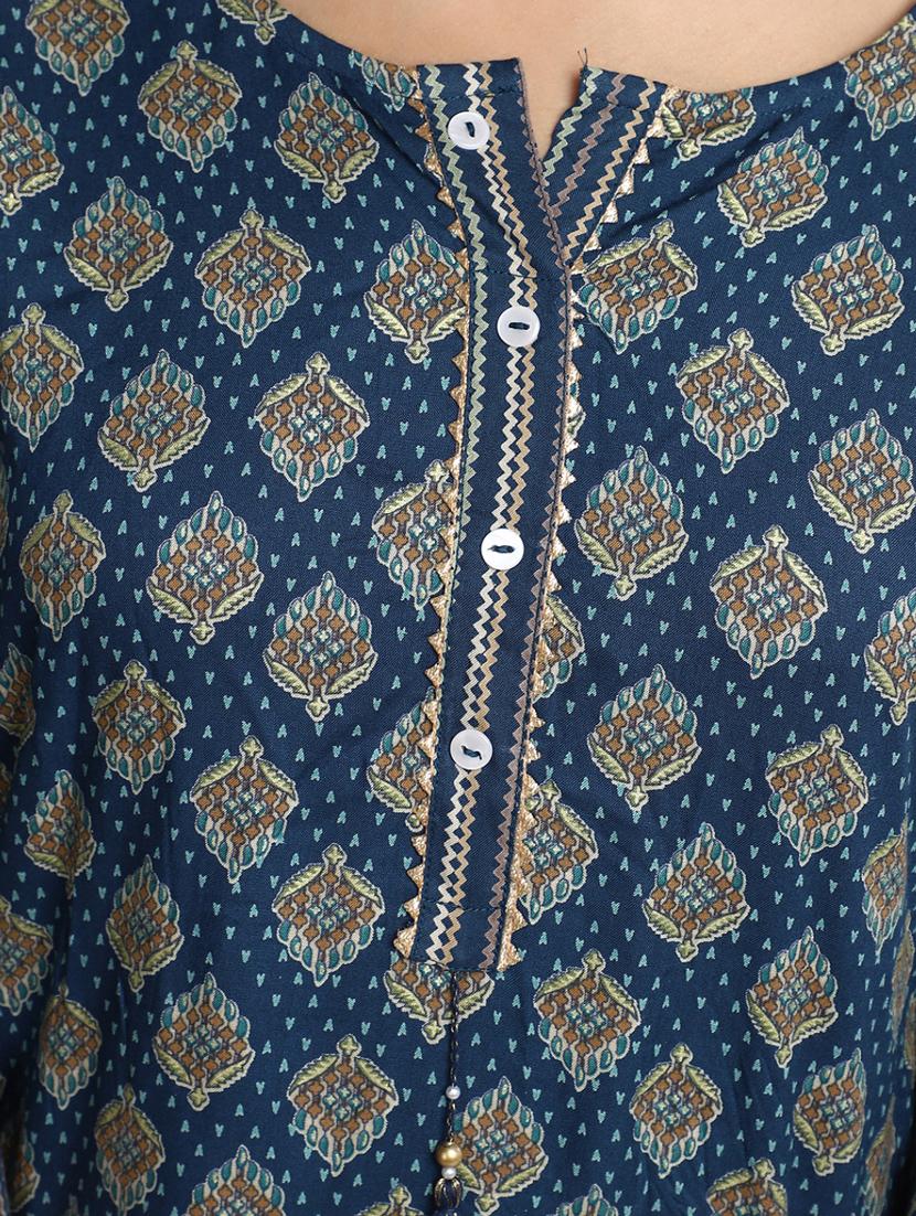 women blue kurta palazzo set with dupatta - 20686097 - Standard Image - 5