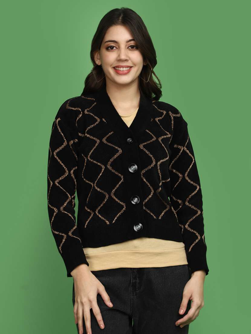 women self designed long sleeves cardigan - 20686155 - Zoom Image - 0