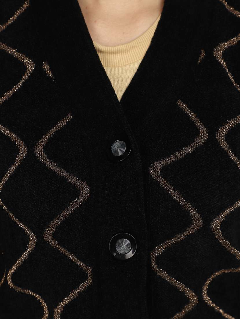 women self designed long sleeves cardigan - 20686155 - Standard Image - 5