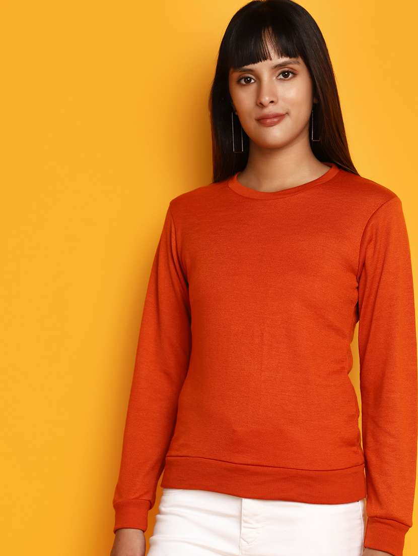 women solid long sleeves pullover   - 20686172 -  Standard Image - 3