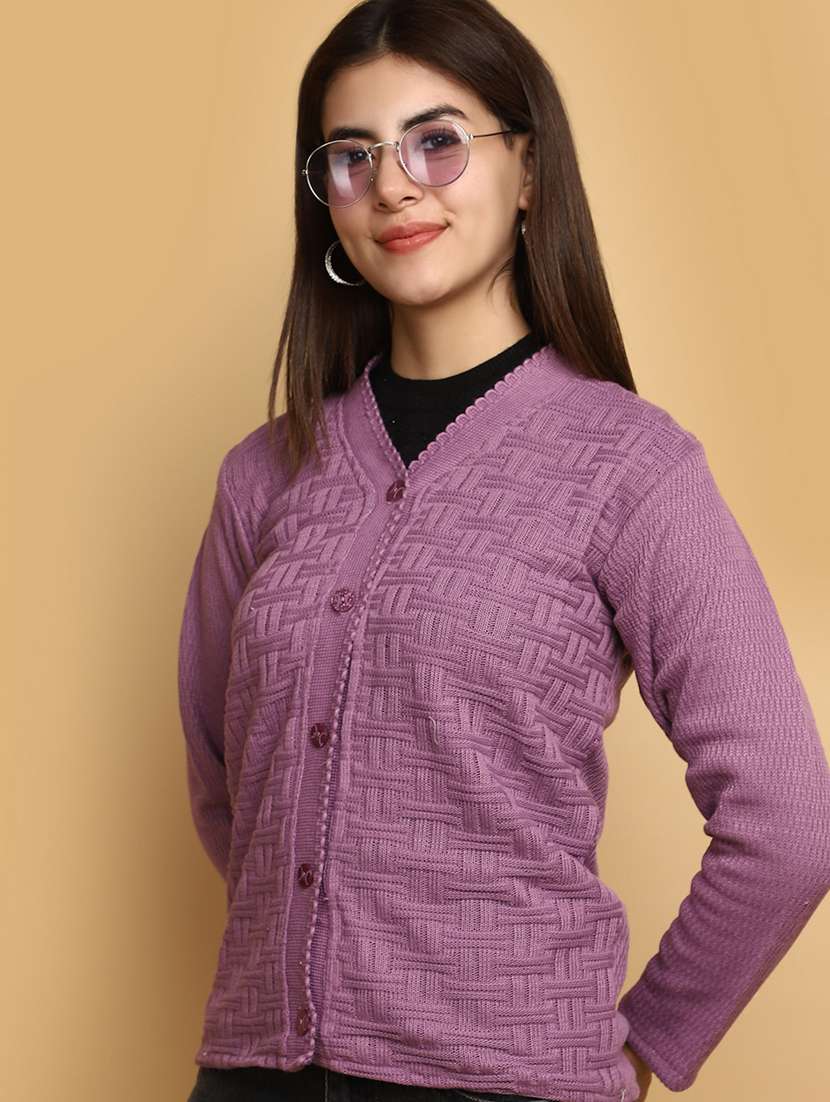 women self designed long sleeves cardigan - 20686182 -  Standard Image - 3