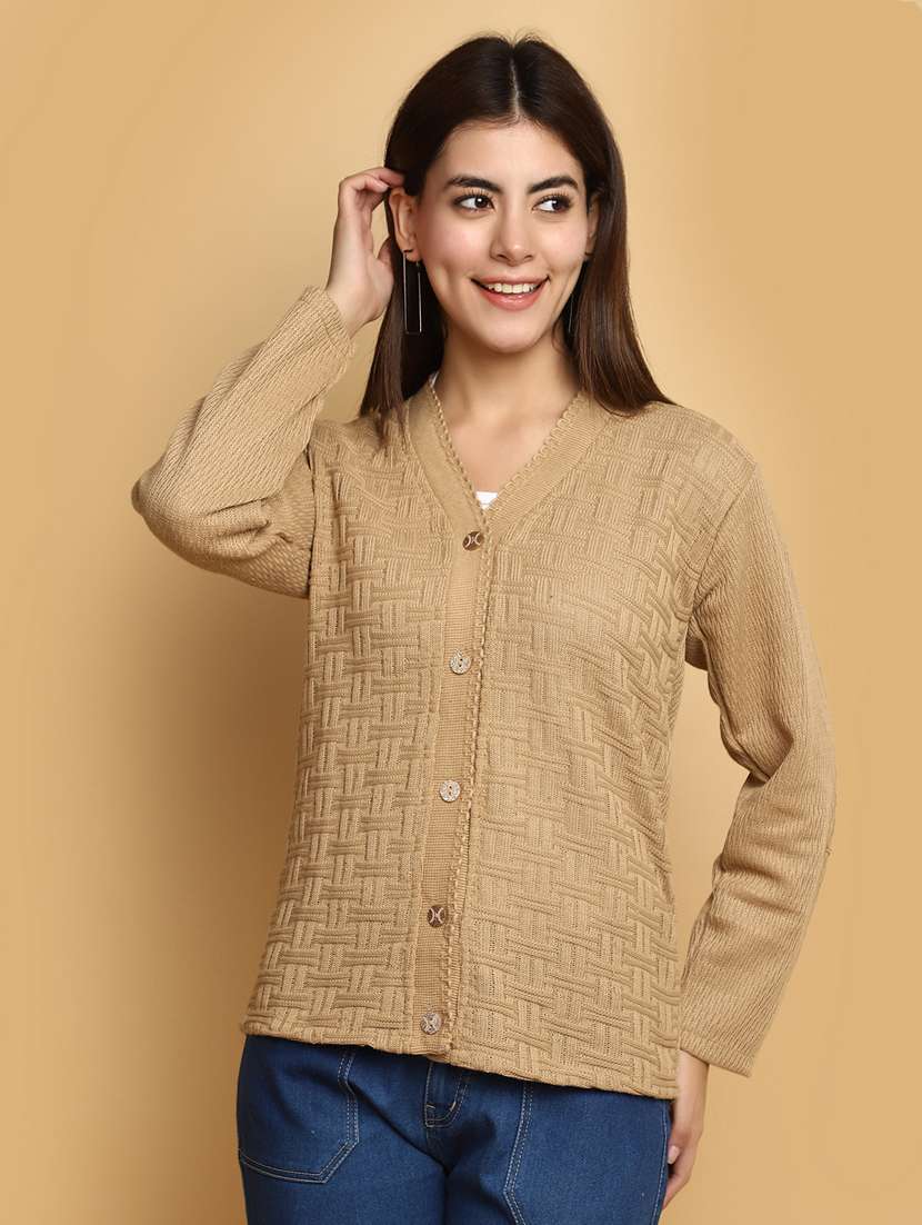 women self designed long sleeves cardigan