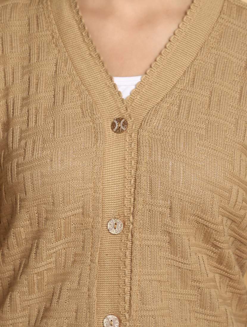 women self designed long sleeves cardigan - 20686183 -  Standard Image - 5