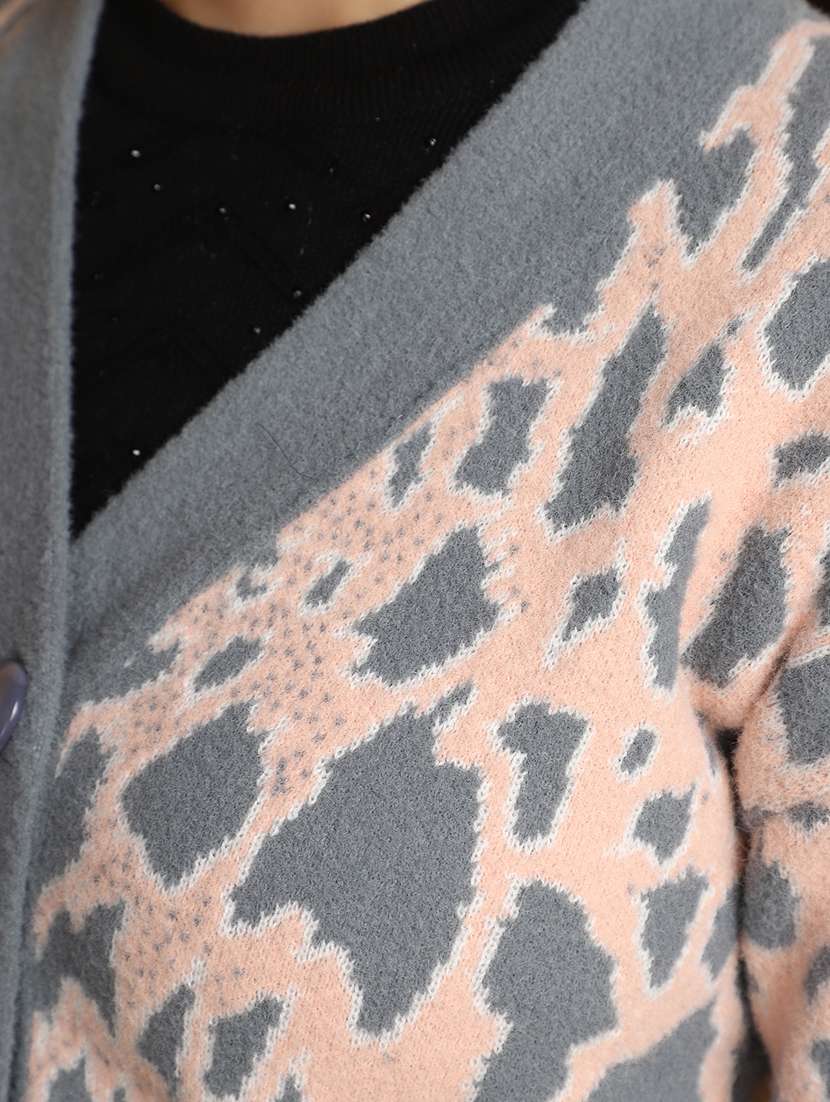 women self designed long sleeves cardigan - 20686188 -  Standard Image - 5