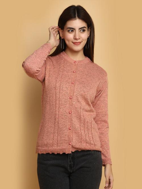 women self designed long sleeves cardigan - 20686189 - Standard Image - 0