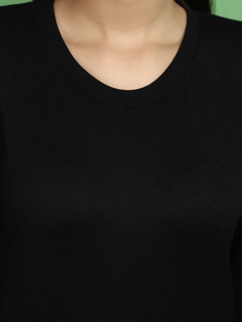 women solid long sleeves pullover - 20686197 - Standard Image - 5