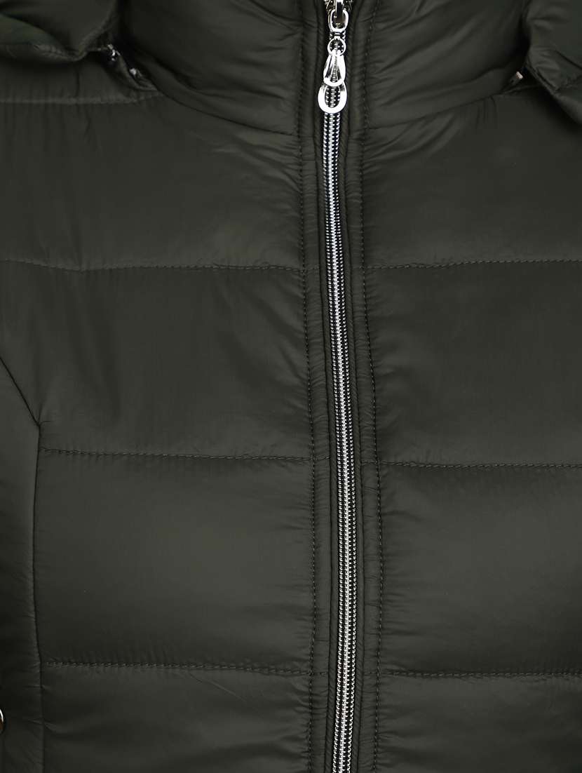 women solid hooded bomber jacket - 20686217 -  Standard Image - 5