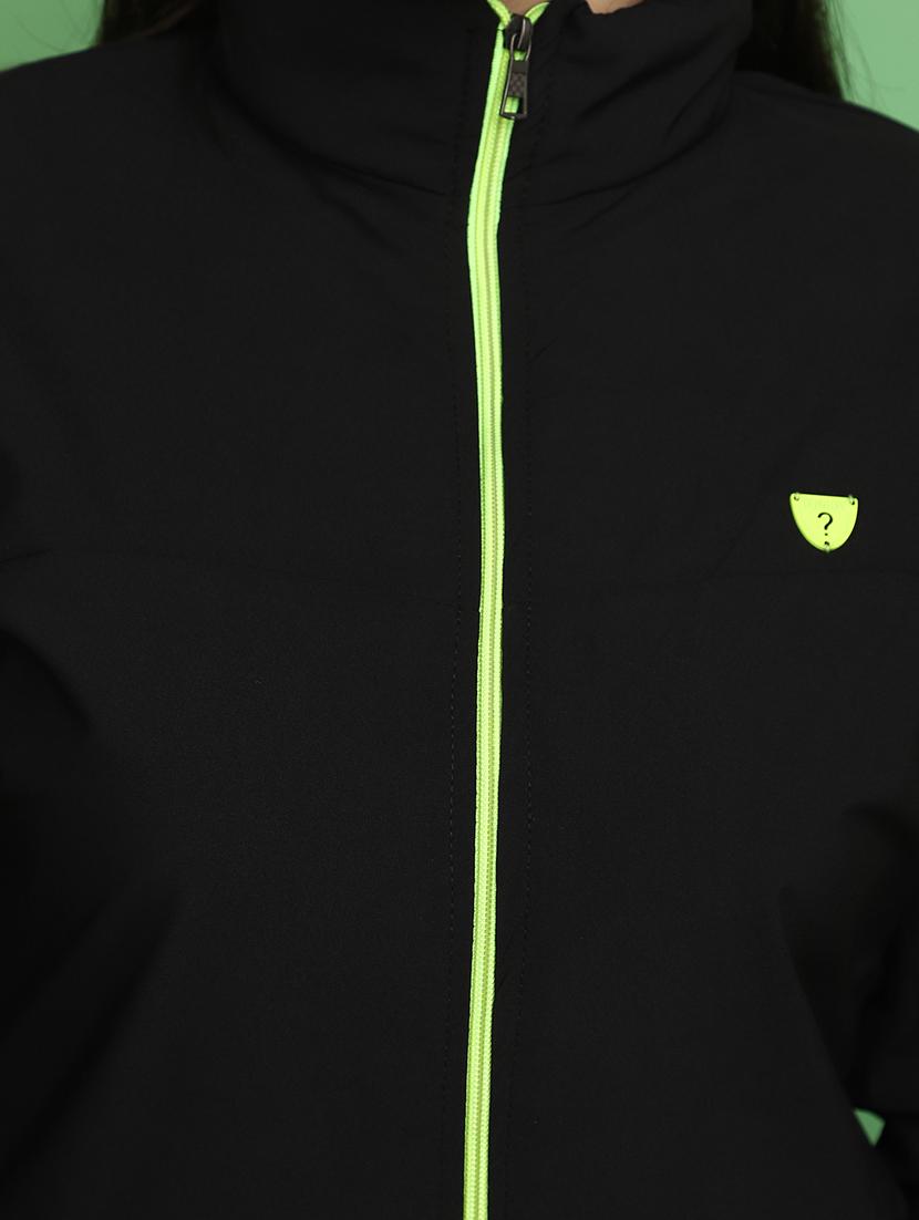 women solid stand collar windcheater - 20686229 - Standard Image - 5