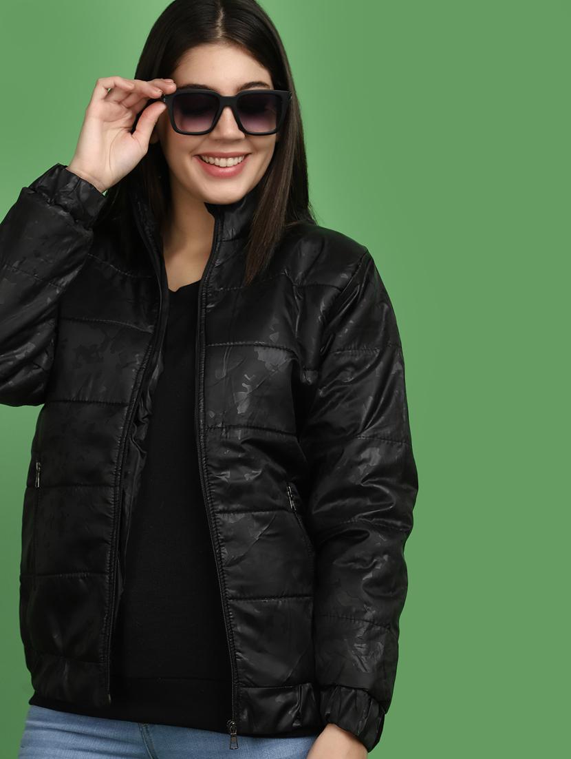 women solid hooded bomber jacket - 20686230 - Standard Image - 3