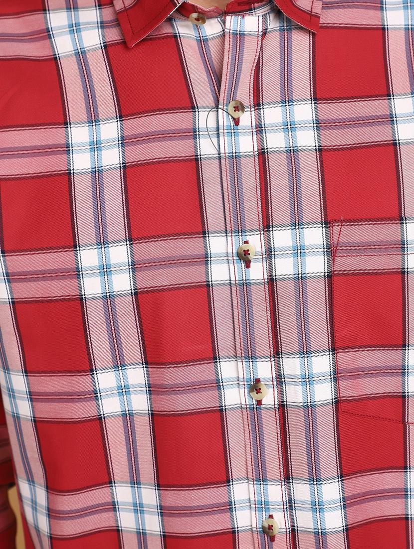 red cotton casual shirt - 20686244 - Standard Image - 5