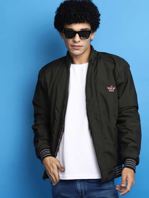 solid green detailed casual jacket - 20686270 -  Standard Image - 0