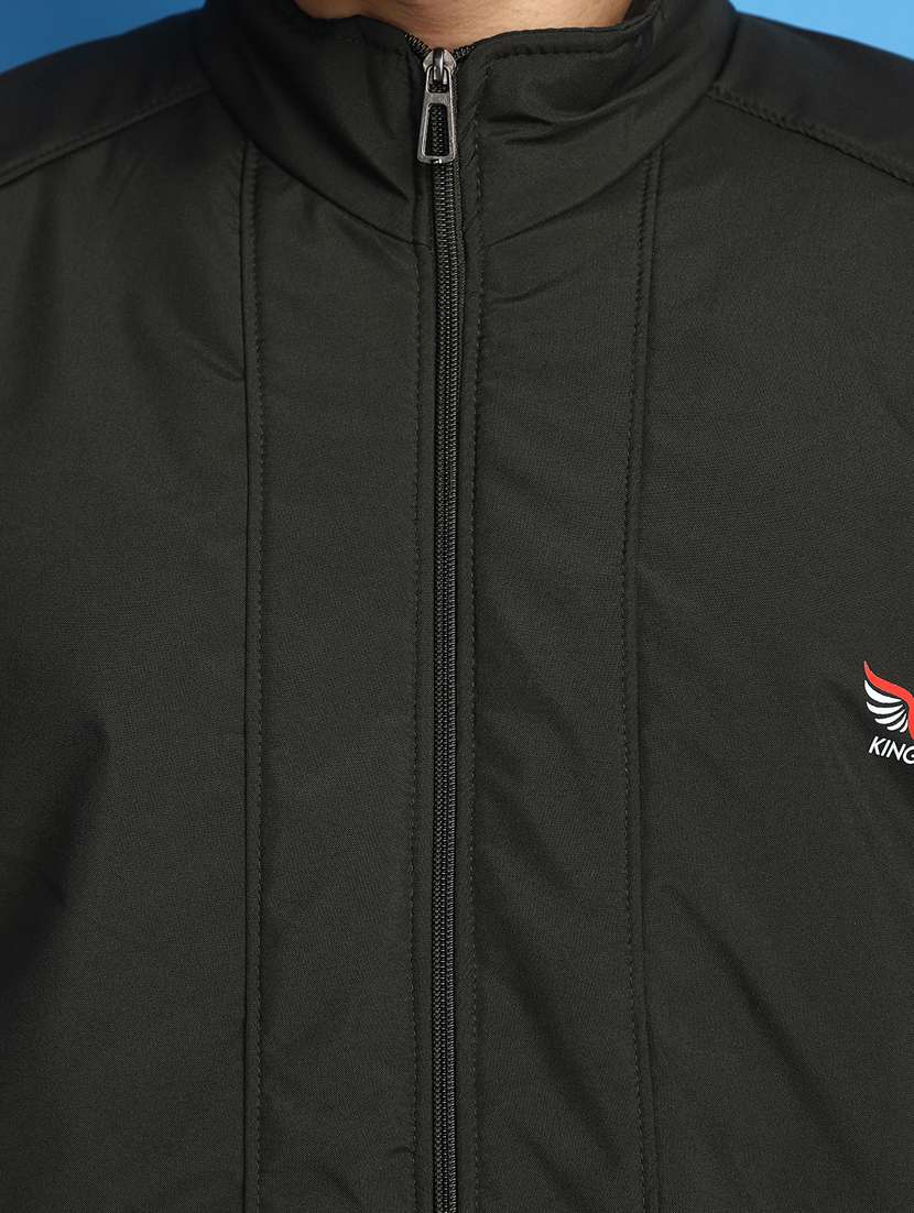 solid green detailed casual jacket - 20686270 -  Standard Image - 5