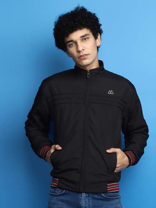 solid black detailed casual jacket - 20686272 - Standard Image - 0