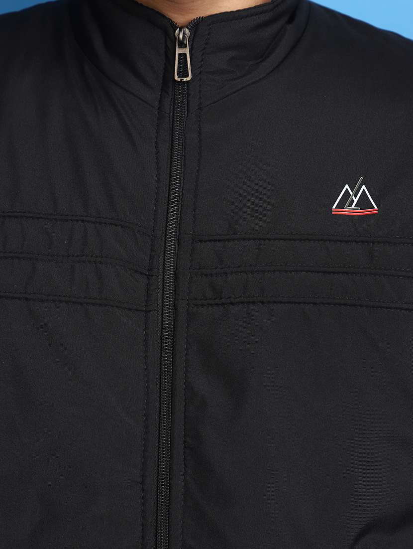 solid black detailed casual jacket - 20686272 - Standard Image - 5