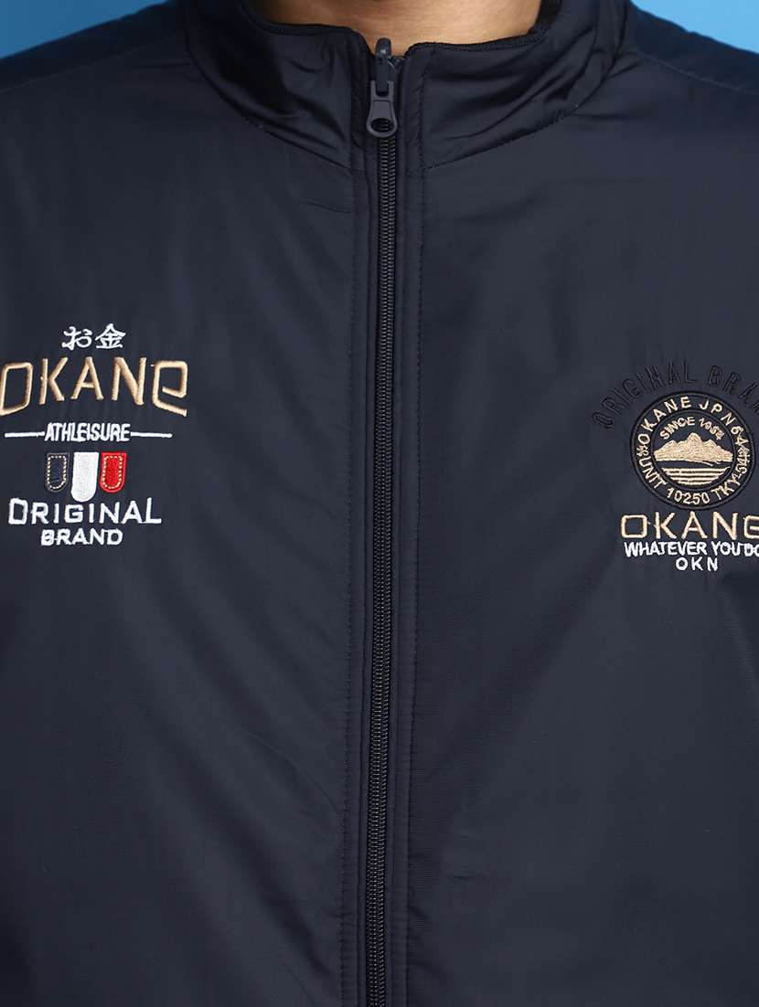 men blue color block reversible bomber jacket - 20686275 -  Standard Image - 5