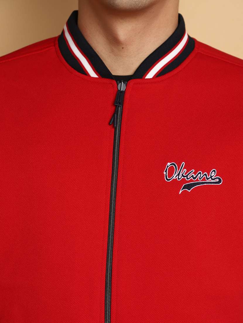 red cotton casual jacket - 20686279 -  Standard Image - 5