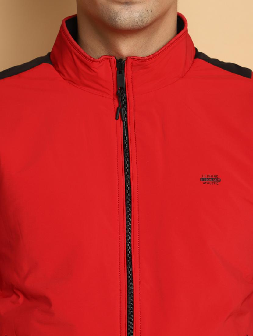 red sleeves taped detailed casual jacket - 20686281 - Standard Image - 5