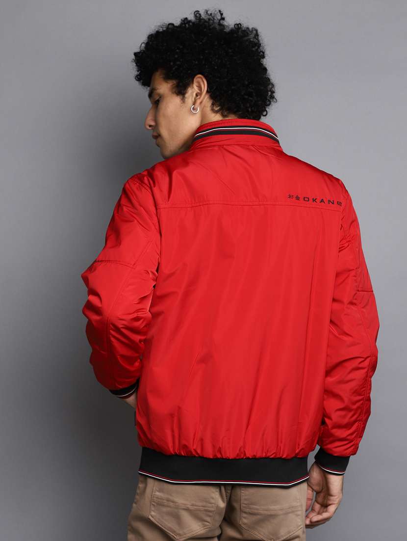 red detailed casual reversible jacket - 20686346 -  Standard Image - 3