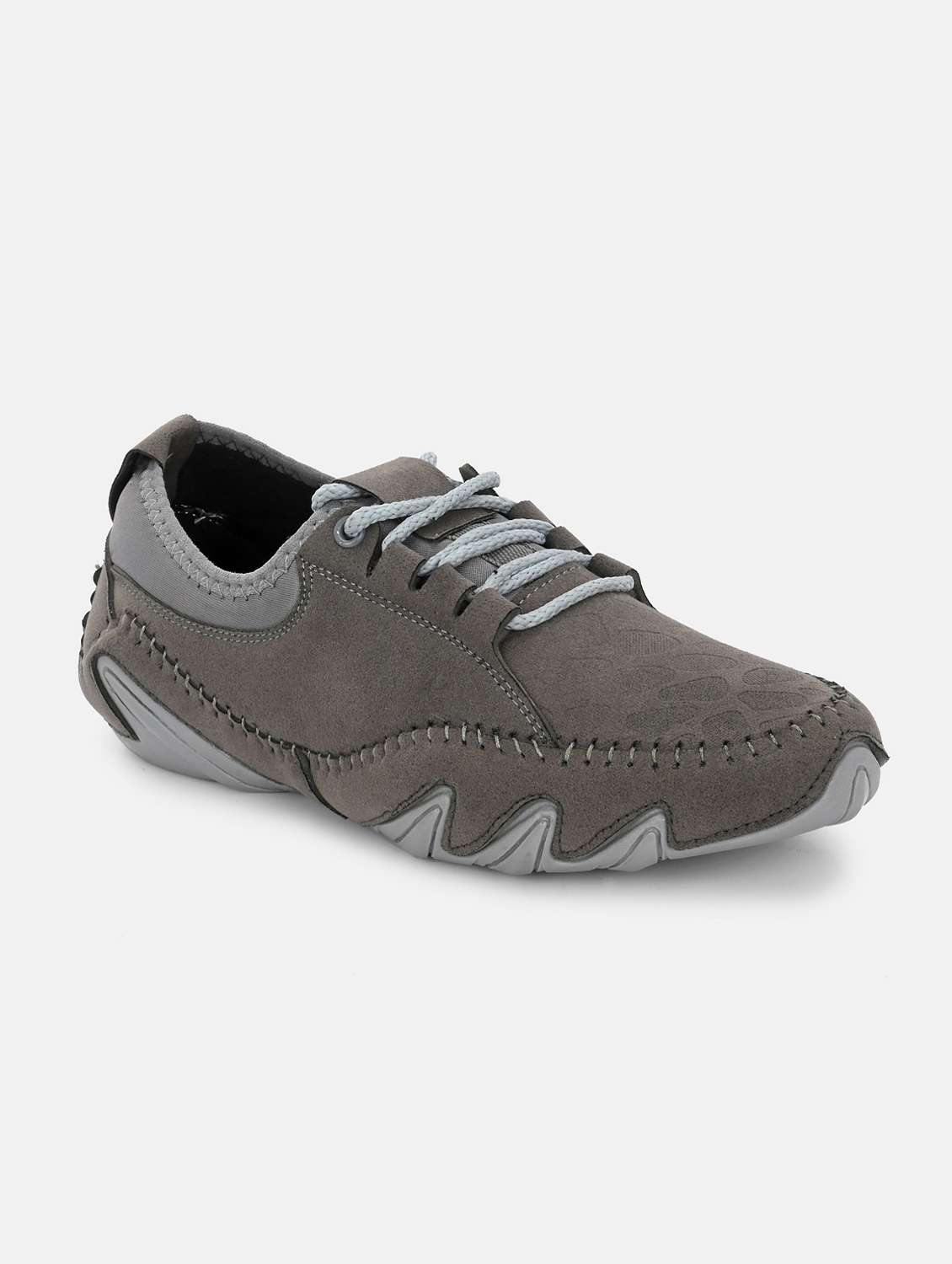 solid grey detailed lace up casual shoes - 20686388 - Zoom Image - 0