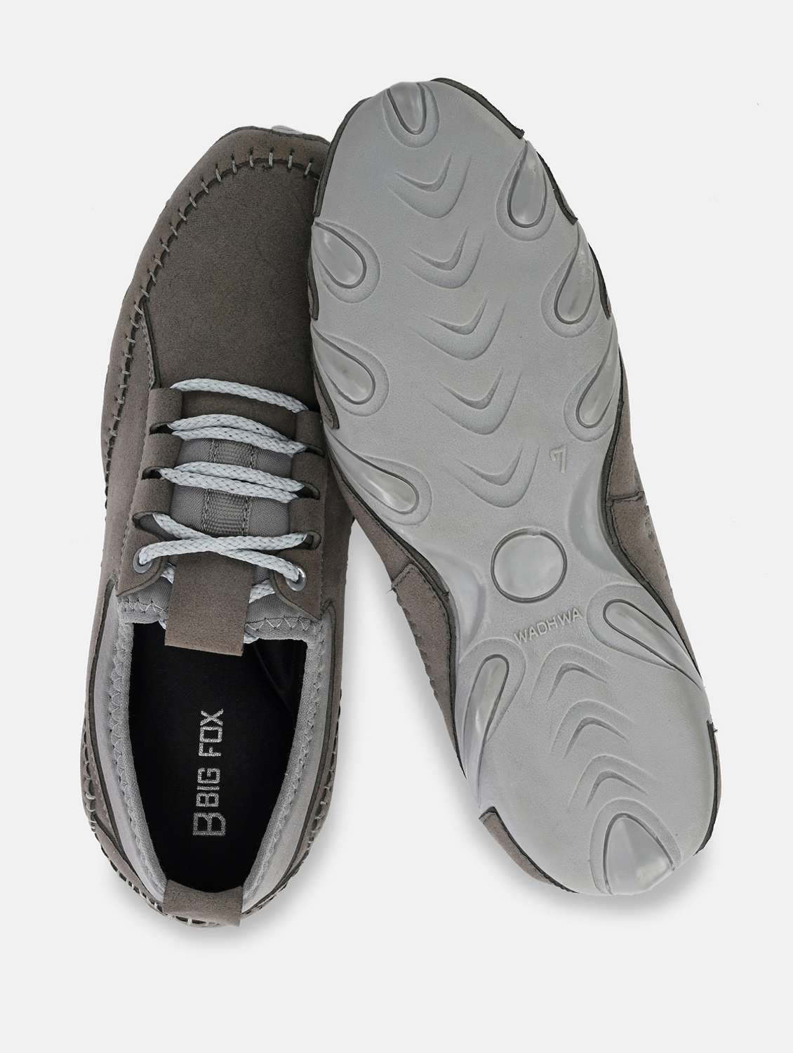solid grey detailed lace up casual shoes - 20686388 - Standard Image - 3