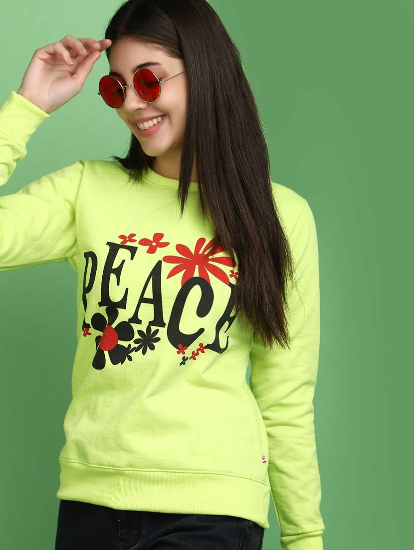 women front print long sleeve sweatshirt - 20686416 - Standard Image - 3