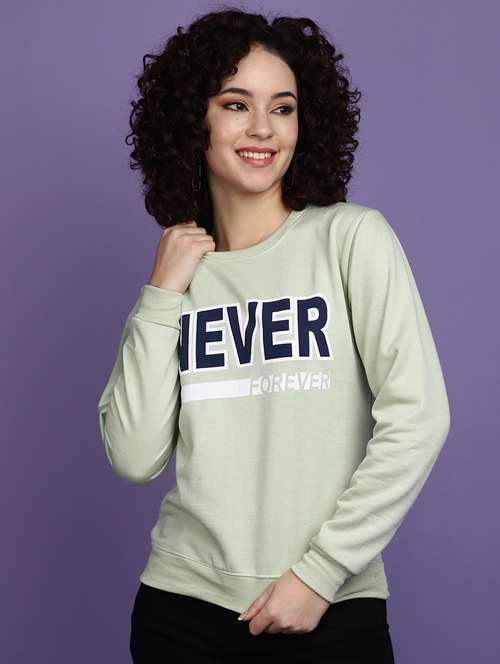 women chest print long sleeve sweatshirt - 20686433 -  Standard Image - 0