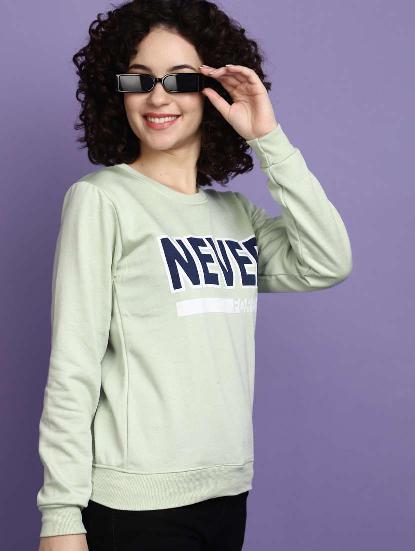women chest print long sleeve sweatshirt - 20686433 -  Standard Image - 3