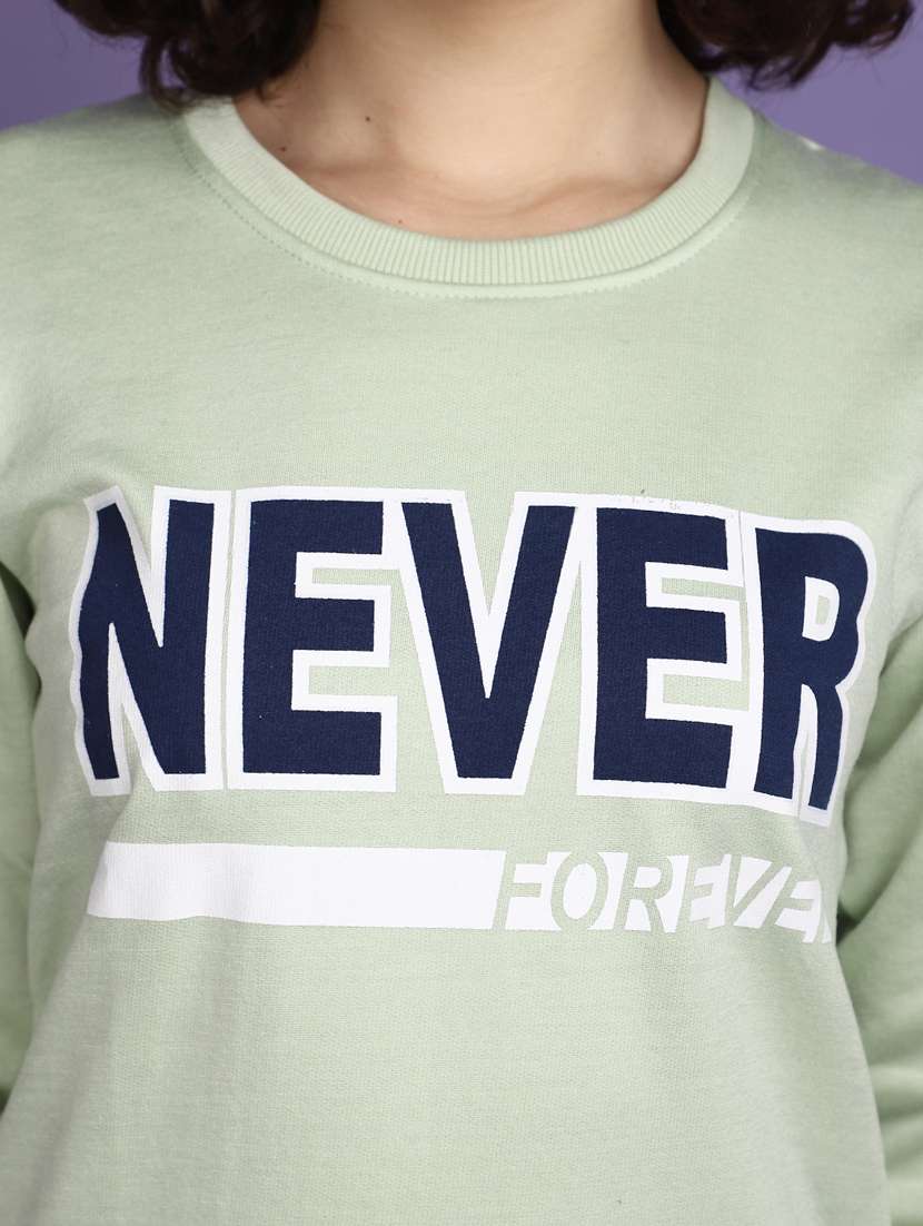 women chest print long sleeve sweatshirt - 20686433 -  Standard Image - 5