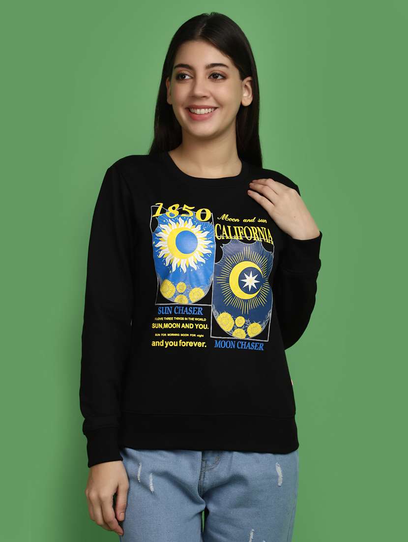 women front print long sleeve sweatshirt - 20686434 -  Zoom Image - 0