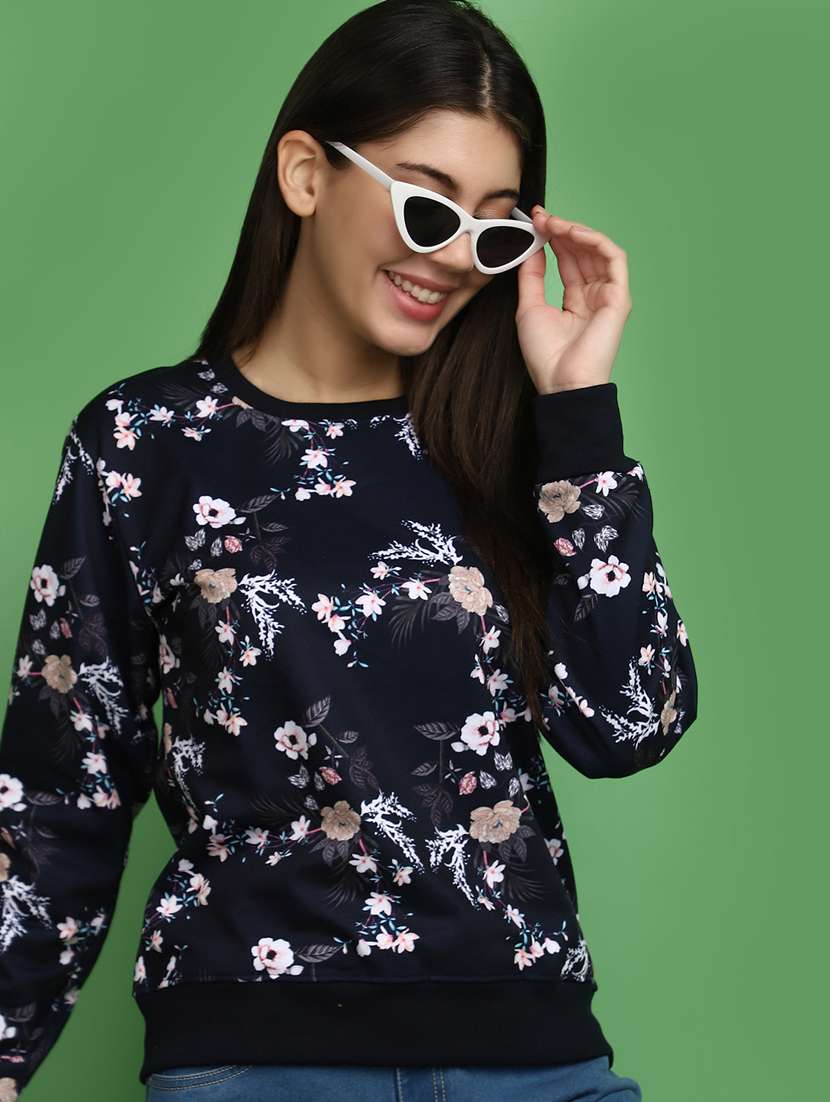 women all over print long sleeve sweatshirt - 20686435 -  Standard Image - 3