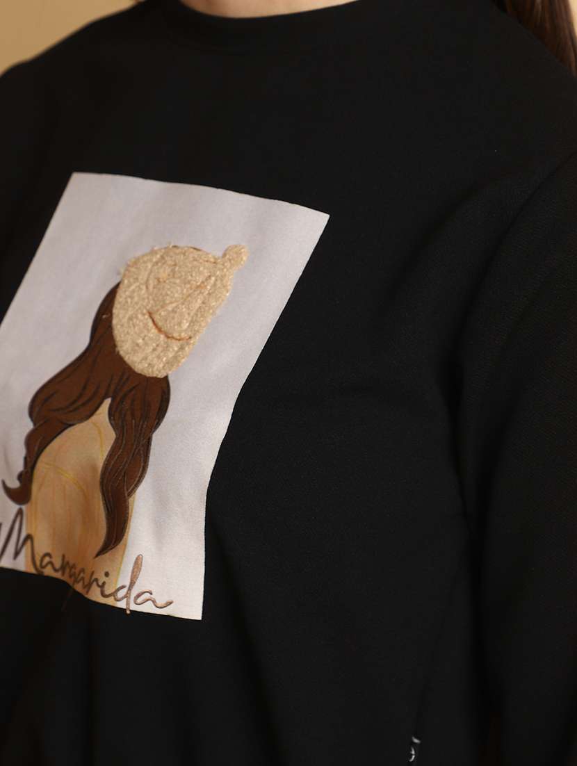 women front print long sleeve sweatshirt - 20686436 -  Standard Image - 5