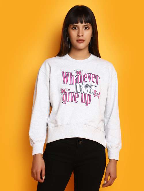 women front print long sleeve sweatshirt - 20686437 - Standard Image - 0