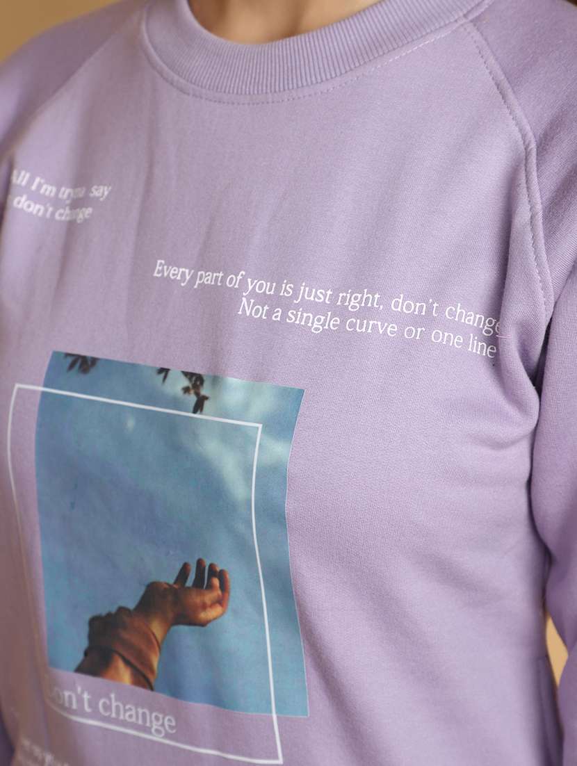 women front print long sleeve sweatshirt - 20686439 - Standard Image - 5