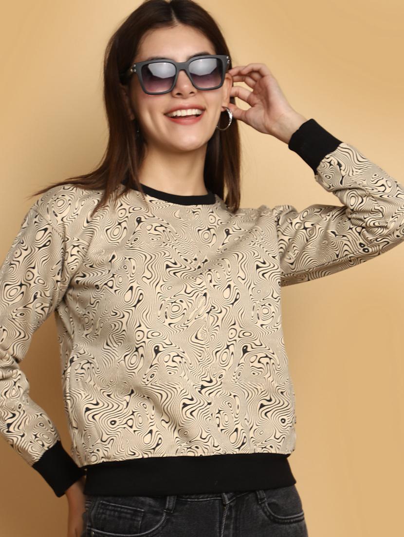 women front print long sleeve sweatshirt - 20686440 - Standard Image - 3