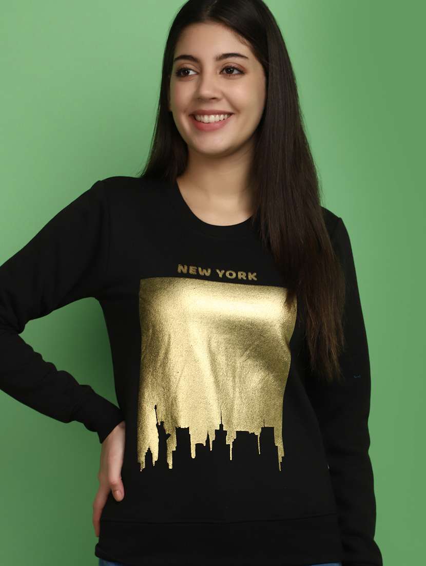 women front print long sleeve sweatshirt - 20686443 -  Standard Image - 3