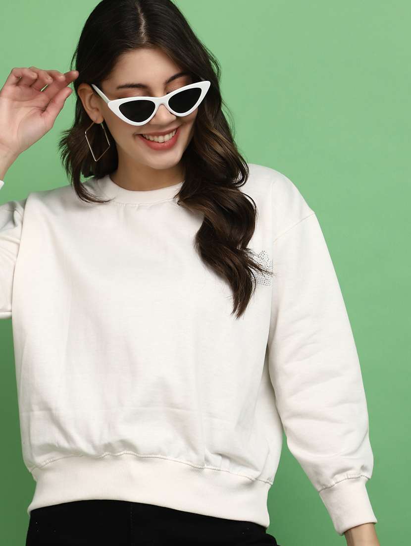 women front print long sleeve sweatshirt - 20686446 -  Standard Image - 3