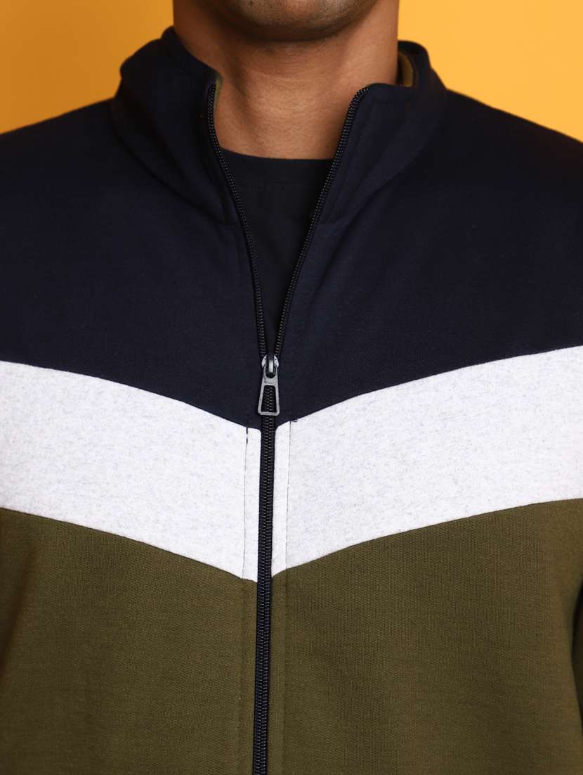 green colourblocked taped detailed track suit - 20686553 -  Standard Image - 5