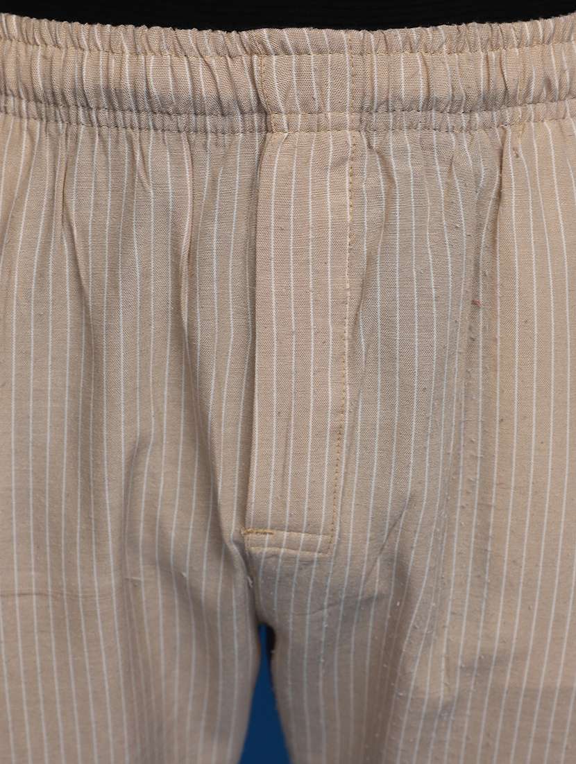 beige cotton  full length track pant - 20686577 -  Standard Image - 5