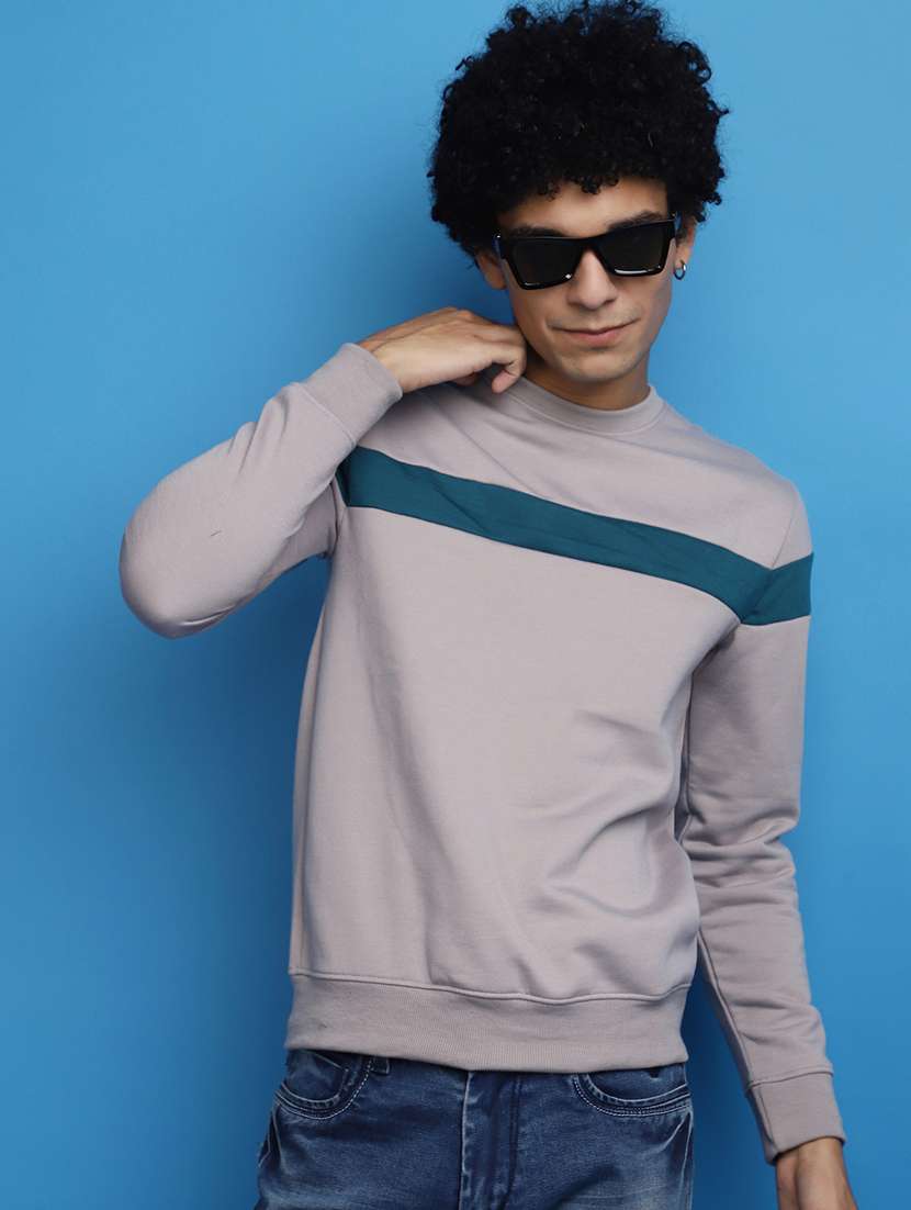 men chest print crew neck sweatshirt - 20686643 -  Standard Image - 3