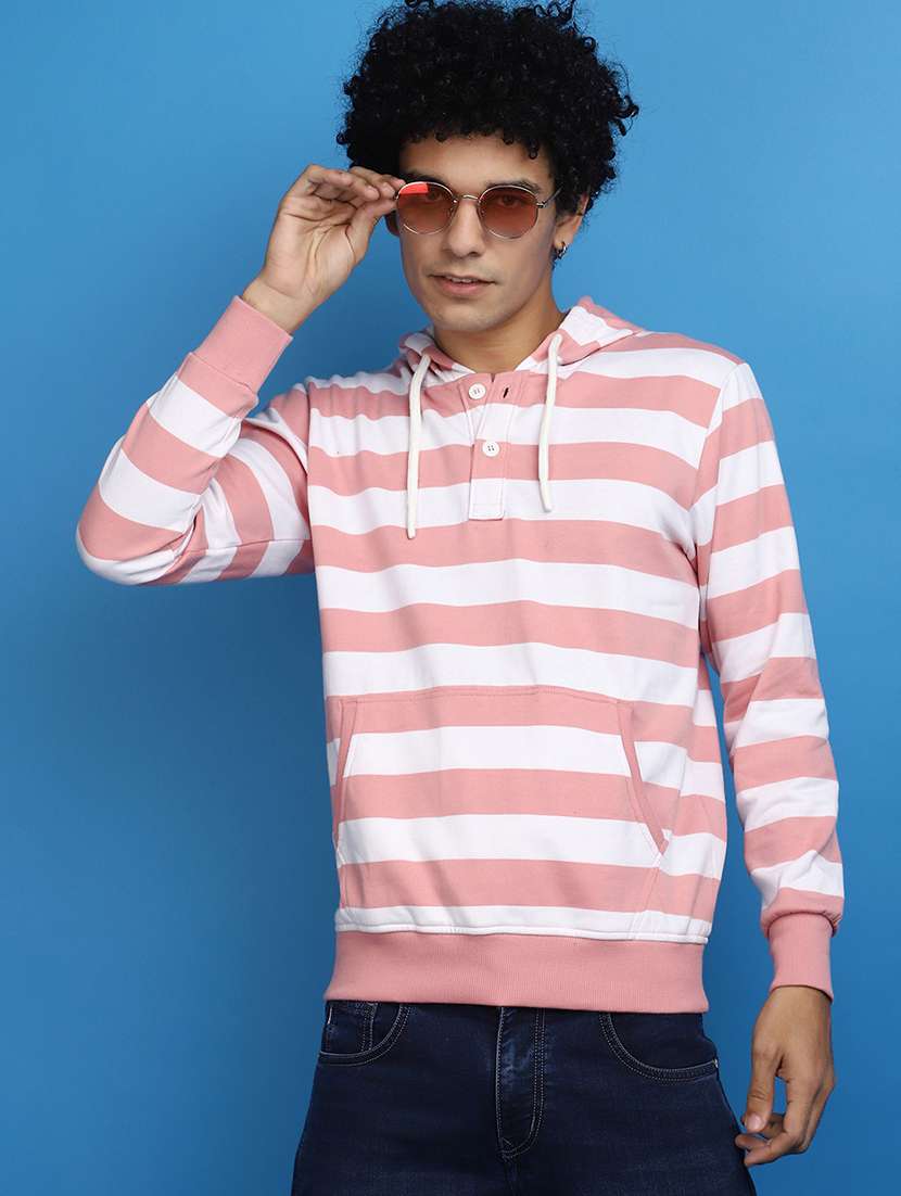 pink & white cotton regular sweatshirt - 20686681 - Standard Image - 3