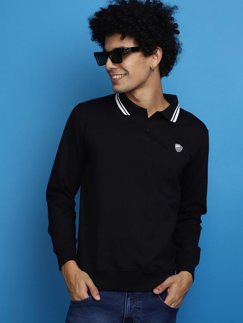 black cotton plain sweatshirt - 20686780 - Standard Image - 3