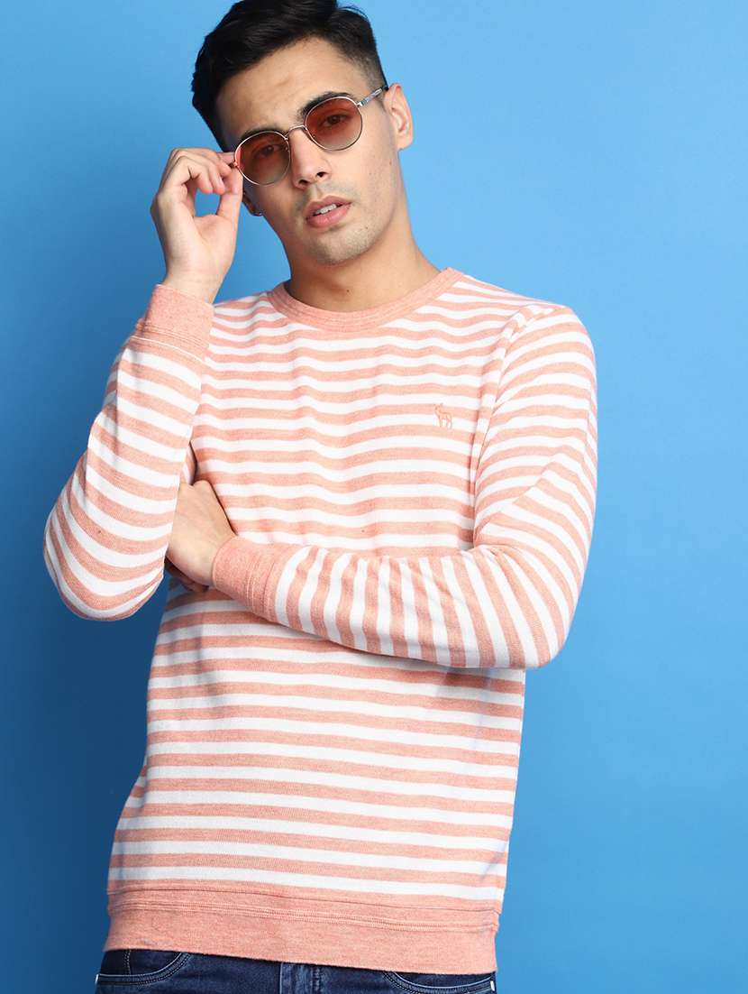 pink striped round neck pullover - 20686794 -  Standard Image - 3