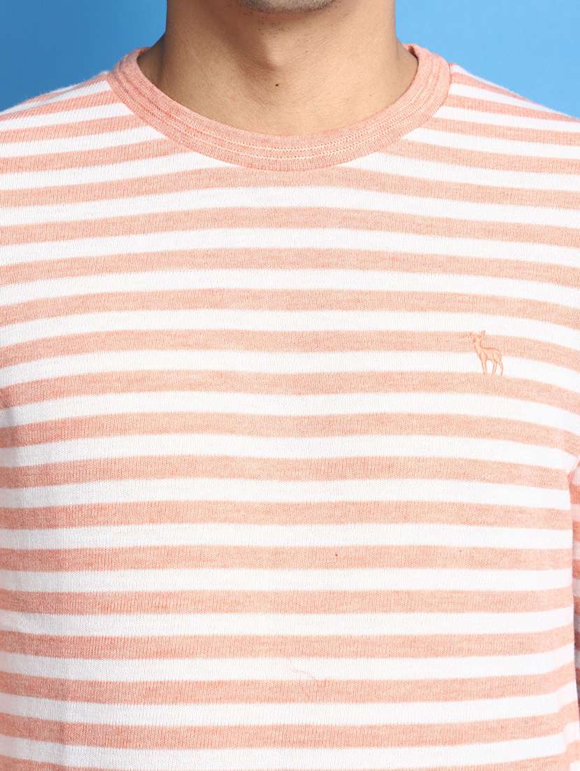 pink striped round neck pullover - 20686794 -  Standard Image - 5