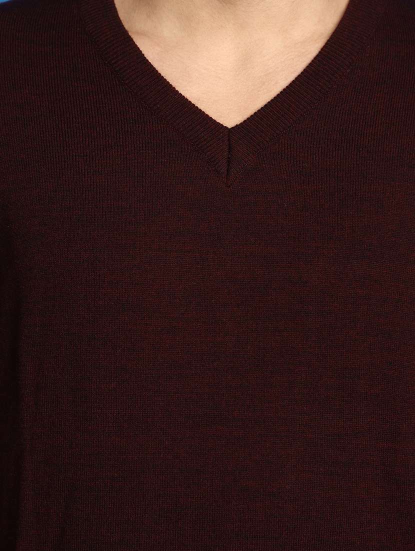 solid maroon v-neck pullover - 20686824 -  Standard Image - 5